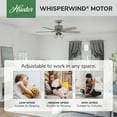 thumbnail image 5 of Hunter 52 inch Indoor Ceiling Fan with LED Lights and Remote Control - Standard Mount Ceiling Fan, 5 Blades, For Bedroom, Living Room, or Kitchen - Gatlinburg 52431, Matte Silver, 5 of 18