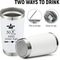thumbnail image 3 of Set of 2 Wedding 30th Engagement Anniversary Tumblers for Couples Parents 20 OZ Stainless Steel Insulated Car Tumbler Travel Mug Mr Right Mrs Always Right 30 Years Anniversary Funny Present, 3 of 6