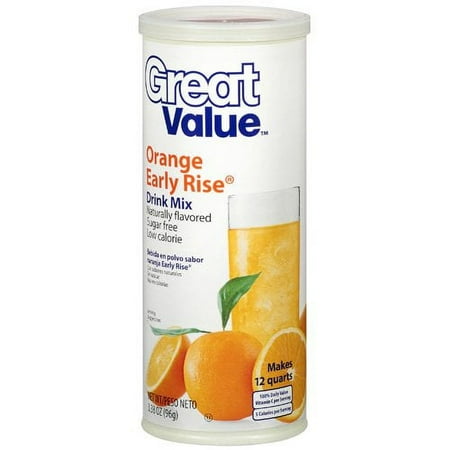 Great Value Orange Early Rise Drink Mix, 3.38 Oz.