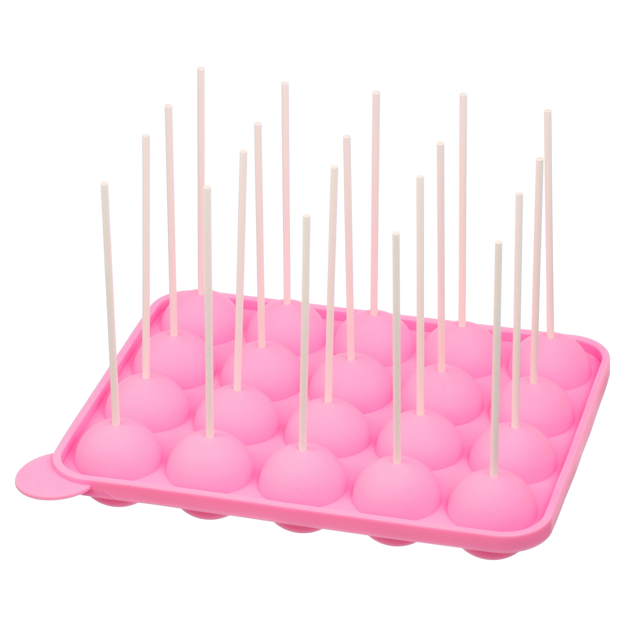 CCINEE 20 Cavity Silicone Cake Pop Mold with 30 pcs of Clear Cellophane  Treat Bags 20 pcs Lollipop Sticks and 30 pcs Twist Ties in 6 Colors for  Cake