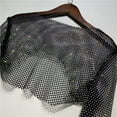 thumbnail image 4 of YM YOUMU Women Rhinestone Crystal Crop Tops Mesh Net Sheer Shiny Glitter Blouse T Shirt Party Club Wear, 4 of 4