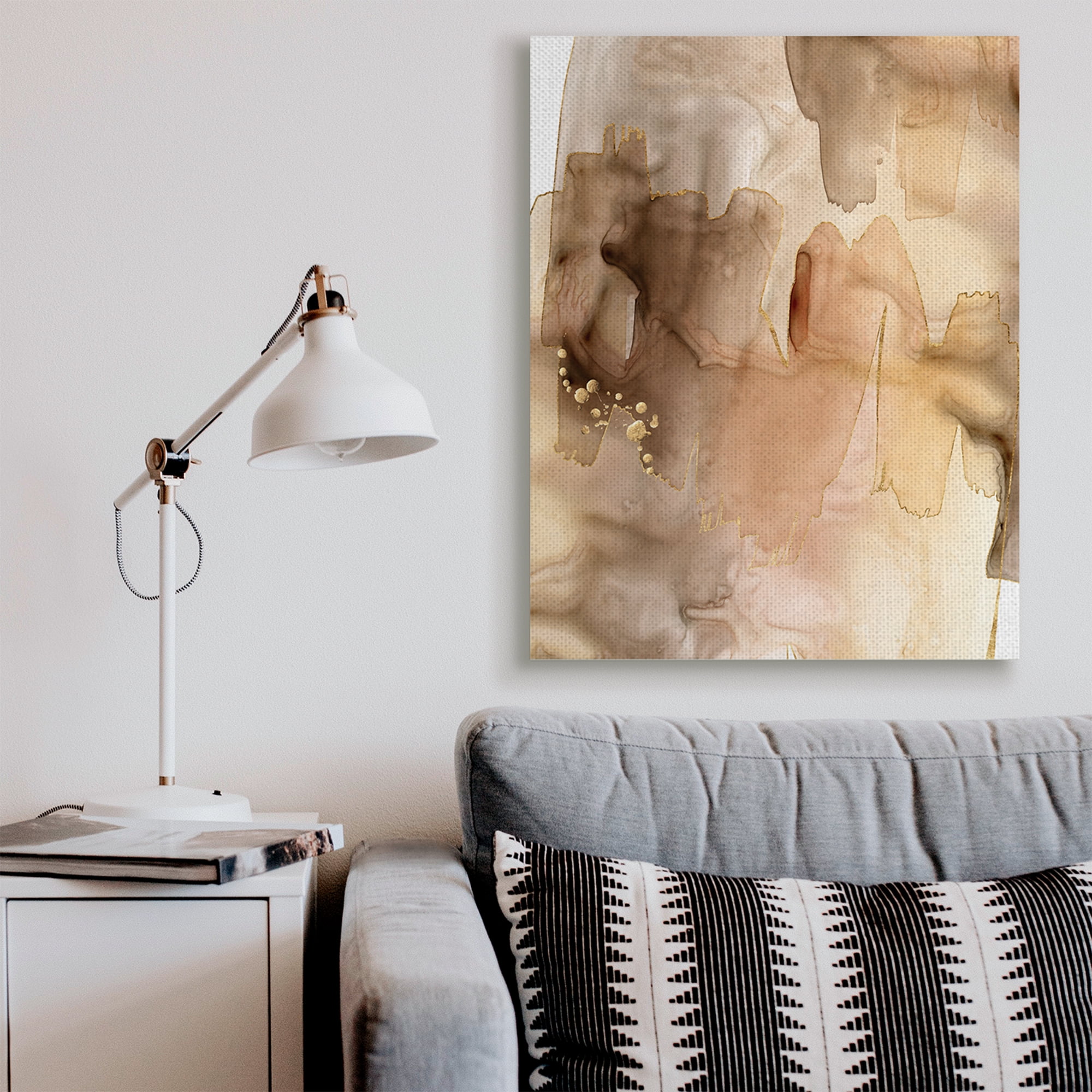Stupell Industries Layers of Watercolor Brown Paint Abstraction Abstract Painting Gallery Wrapped Canvas Art Print Wall Art, 36 x 48