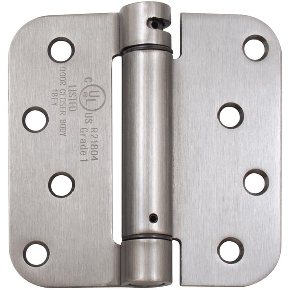 Self-Closing Door Hinge, 4 Inches, 5/8" Radius Corner, Antique Nickel by Stone Harbor Hardware