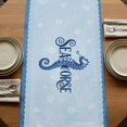 thumbnail image 5 of Table Runners 120 Inches Long Dress Scarves, Navy Blue Seahorse Farmhouse Coffee/Dining/Kitchen Table Runner for Living Room, Summer Coastal Bubbles Ocean Waves 13x120 Inch, 5 of 9