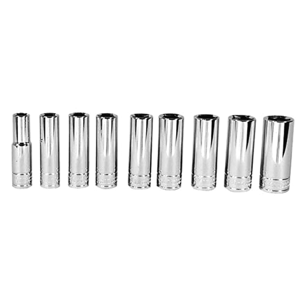 K-Tool 27201 9-pc 3/8" Drive 6-Point Metric Deep Chrome Socket Set