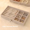 thumbnail image 4 of Hyasfey Jewelry Storage Box with 3 Layers Large Capacity Rounded Corners Velvet Interior Earrings Rings Organizer Storage Case, 4 of 7