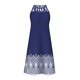 thumbnail image 3 of Vestido Vestido ajustado para mujer Traje diario estampado asimétrico ahuecado (Azul marino S) Ygjytge Azul marino T S para Mujer, 3 of 8