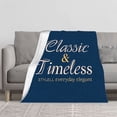 thumbnail image 2 of Classic & Timeless Durable Soft Flannel Blanket - Cozy Warm Design for Sofa Travel Bed & Chair - Elegant Textured Dark Blue, 2 of 7