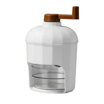 Manual Ice Crusher - Hand-Cranked Shaved Ice Machine for Home & Commercial Use | Stainless Steel Blades | White ABS Plastic | Perfect for Slushies & Cocktails
