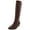 Brown, variant on DR SCHOLLS Womens Black Strap Detail Buckle Accent Brilliance Almond Toe Block Heel Zip-Up Riding Boot 6 M