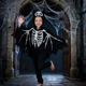 thumbnail image 3 of Disfraz Halloween Niños Poncho Capucha Fantasma Calavera Xtellar negro, 3 of 4