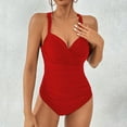 thumbnail image 2 of REORIAFEE Women's One Piece Swimsuit Slimming Bathing Suit 1 Piece Swimwear Vintage Beachwear One Piece Bandage Swimsuit Red XL, 2 of 7