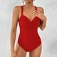 thumbnail image 2 of Traje de baño cómodo de color sólido con vendaje conservador de una sola pieza con estilo informal para mujer OAVQHLG3B Store  lin121212, 2 of 4