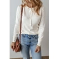thumbnail image 4 of Ushdele White Waffle LS Top: Classic Elegance for Every Wardrobe, 4 of 8