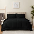 thumbnail image 1 of Juego de edredón CozyLux, tamaño queen, negro, cama de 7 piezas en una bolsa, 1 of 6