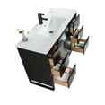thumbnail image 3 of Fine Fixtures Opulence Collection 48 in. W x 20 in. D x 33 in. H Bathroom Vanity in Black Matte with White Ceramic Sink - Black hardware, 3 of 7