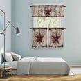 thumbnail image 6 of Country Star Kitchen Curtains Valances and Tiers Set of 3 Vintage Dark Black Red Star Berry Beige Barn Gate Tier Curtains and Valance with Rod Pocket for Small Windows, 27.5"x24", 6 of 9