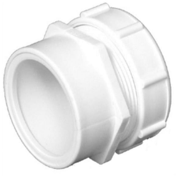 Charlotte Pipe PVC-00103P-0800HA DWV Male Trap Adapter, White, 1-1/2" x 1-1/2", Each