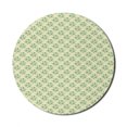 thumbnail image 1 of Leaves Mouse Pad for Computers, Foliage and Flower Arrangement on a Hand Drawn Dotted Pale Background, Round Non-Slip Thick Rubber Modern Gaming Mousepad, 8" Round, Fern Green and Beige, by Ambesonne, 1 of 2
