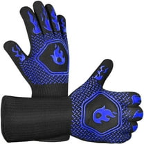 ACDANC Blue BBQ Gloves,Cooking Heat Resistant Grilling Gloves,Reversible Non-Slip Grill Gloves–Durable Kitchen Gloves for Safe Handling