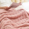 thumbnail image 3 of Exclusivo Mezcla Fleece Throw Blanket for Couch, Super Soft Warm Lightweight Checkered Pattern Blanket for All Seasons, Pink, 50"x60", 3 of 7