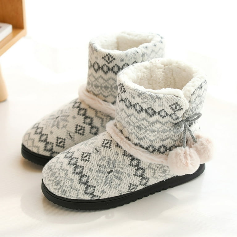 Shldybc Women's Winter Snow Boots Soft Plush Warm Boots Home Mute