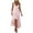 Pink-02, variant on STETMN Women Maxi Dresses Ruffle Sleeve V Neck Dress Flowy Slit Tiered Dress Boho Sundresses