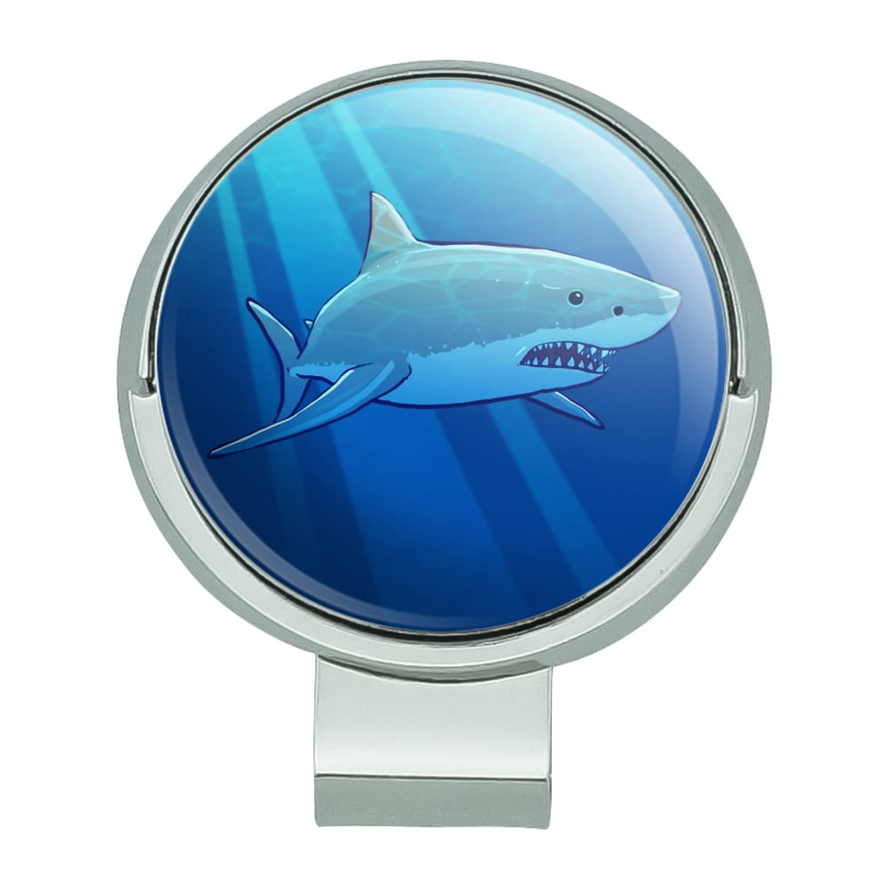 White Shark Realistic Golf Hat Clip 