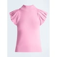 thumbnail image 5 of Scoop Women's Mock Neck Top with Bubble Cap Sleeves, Sizes XS-XXL, 5 of 5