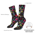 thumbnail image 2 of Yiaed Colorful Geometric Figures Print Great elasticity Crew Socks Sports socks for Men and Women, 2 of 5