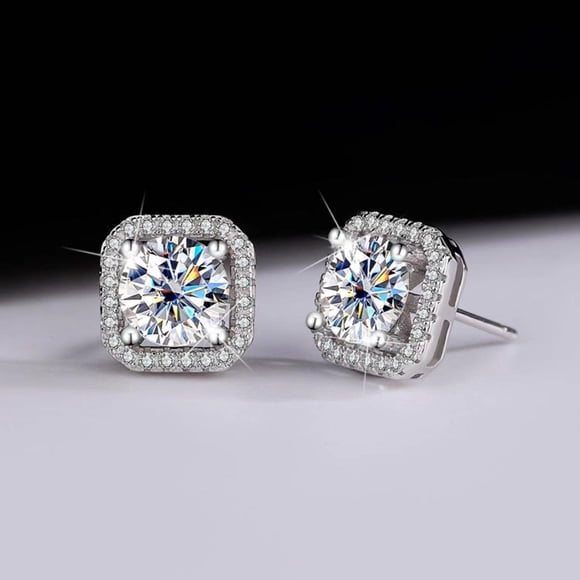 VOLALO 925 Sterling Silver Stud Earrings Birth Cubic Zircon Fashion Jewelry For Women