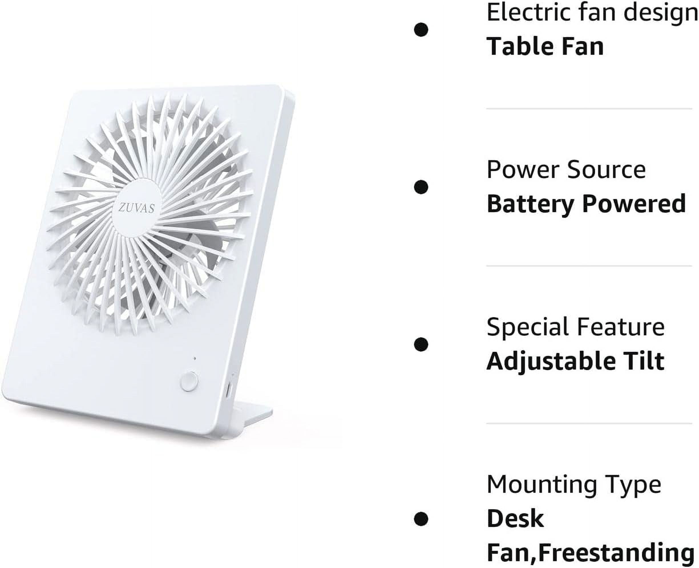 Zuvas 3 Speed Portable Rechargeable USB Fan