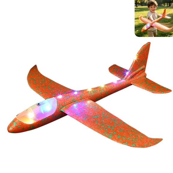 Foam Airplanes for Kids, LED Light‑Up Hand‑Throw Glider Plane, Foam Throwing Airplane Toy