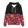 thumbnail image 3 of Suhoaziia Thin Zip Up Hoodies for Women Size S Christmas Snowflake Pattern Jackets Casual Daily Life Durable Drawstring Long Sleeve Sweatshirt, 3 of 6