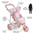thumbnail image 4 of Folding Three Wheel Doll Jogging Stroller - Pink/Gingham, 4 of 10