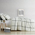 thumbnail image 5 of Truly Soft Kurt Windowpane 100% Microfiber Polyester  3 Piece Full/Queen Comforter Set in Ivory and Black, All Season, Adult Size, OEKO-TEX Certified, 5 of 9