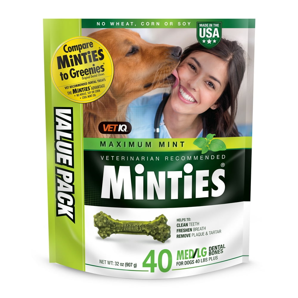 Minties Dog Dental Bone Treats, Dental Chews for Medium/Large Dogs Over