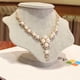 thumbnail image 3 of Collar de perlas de cristal brillante de las mujeres encantos colgante collar de cadena, 3 of 4