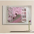 thumbnail image 2 of Glimpse into Cherry Blossom in Spring out of Open Window Canvas Wall Art Stretched Canvas Prints , Giclee Printing Ready to Hang - 24" x 36", 2 of 4