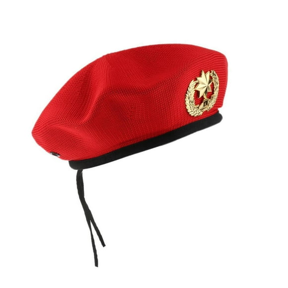 Maoww Sailor Hat Knitted Mesh Beret Hat Navy Mariner Cap Costume 54cm Red Octagram