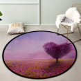 thumbnail image 3 of GZHJMY Round Rugs for Living Room, Spring Love Tree At Sunset Non-Slip Coral Velvet Long Runner Rugs, Washable Water Absorbent Mat Carpet for Bedroom Kitchen Kids Room, 3 of 6