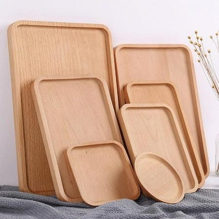 

Clearance Sale Wood Serving Plate Tableware Square Round Rectangle Wooden Tea Tray Fruit Dessert Cake Snack Candy Food Storage Dish Dinnerware