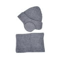 thumbnail image 2 of 5-12Y Kids Earflap Beanie and Scarf Set for Girls Boys,Winter Warm Knit Ski Hat with Fleece Lined for 4-10 Years, 2 of 5