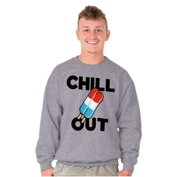 Retro Chill Out Food Pun Popsicle Sweatshirt for Men or Women Brisco Brands S