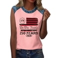 thumbnail image 6 of KDDYLITQ Womens 250th Anniversary Independence Day Tshirt Fourth Of July Red White and Blue Crew Neck Tops Summer Usa Star Stripes Causal Blouses 250th Birthday Basic Sleeveless Tanks Pink 3XL, 6 of 7