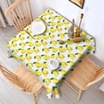 thumbnail image 2 of Yellow Lemon Fruit Slices White Pattern Square Tablecloth,Waterproof Square Table Cover,Wipeable Spillproof Washable Table Cover for Home Kitchen Party Decor 60"x60"(152x152cm), 2 of 6