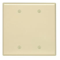 Leviton 80525-I Ivory Midway Two Gang Blank Wall Plate