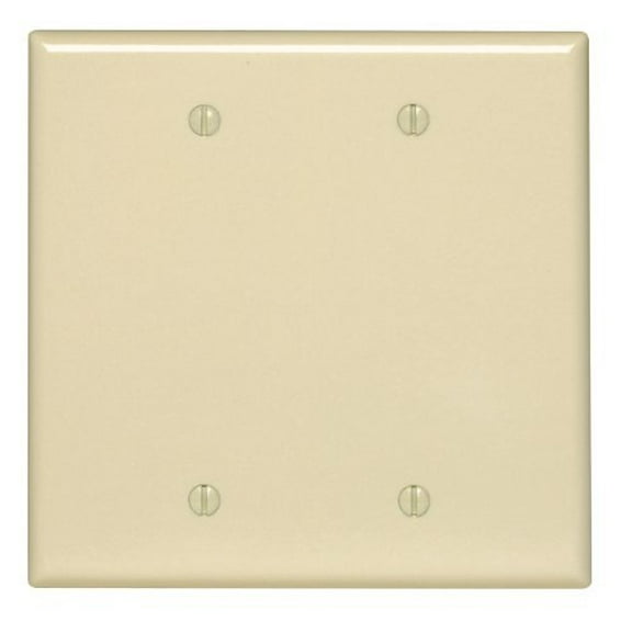 Leviton 80525-I Ivory Midway Two Gang Blank Wall Plate