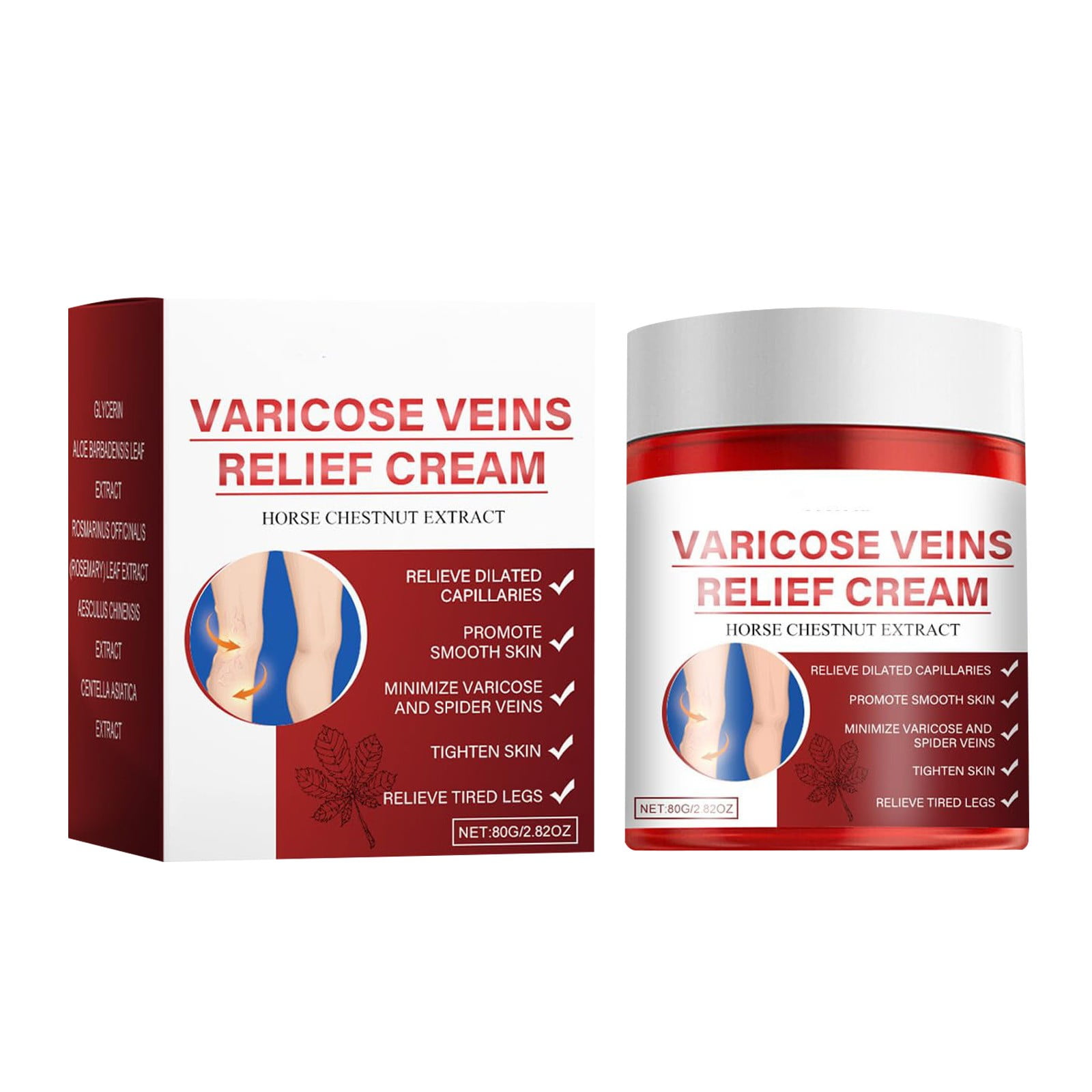 DXOUPM Varicose Vein Cream for Legs Improves Circulation Reduces Spider Veins and Heaviness Soothing Leg 2.82 Oz/80g