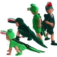thumbnail image 4 of Pijama de cocodrilo de peluche para niños y adultos, unisex, color verde, para disfraz de Halloween, 4 of 5